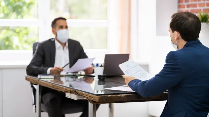 wearing-a-mask-during-job-interview