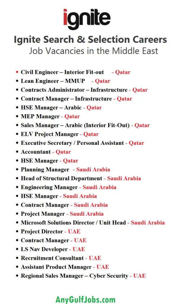 Ignite Search & Selection Careers - Job Vacancies in the Middle East