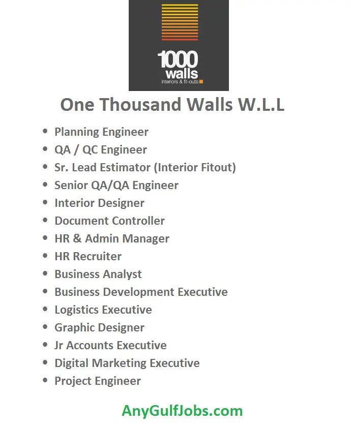 One Thousand Walls W.L.L - Engineering Job Vacancies in Qatar