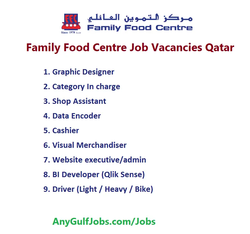 Family Food Centre Qatar - Job Vacancies - Qatar