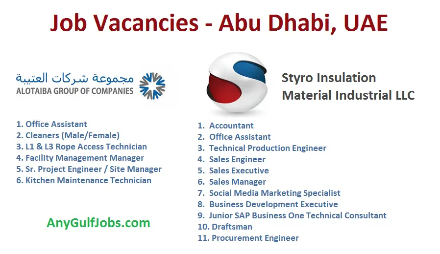 Styro Insulation Material Industrial LLC - Job Vacancies - UAE