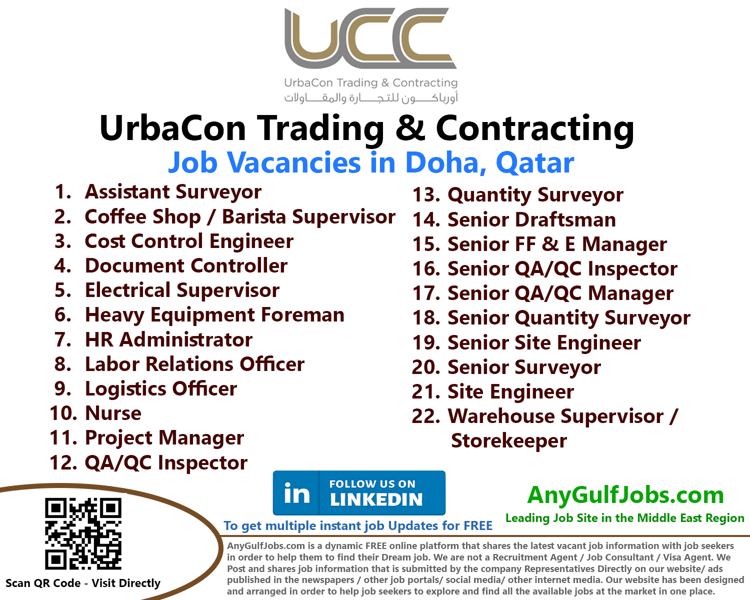 UrbaCon Trading & Contracting - Qatar Job Vacancies