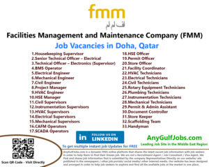 Facilities Management and Maintenance Company (FMM) Job Vacancies - Doha, Qatar