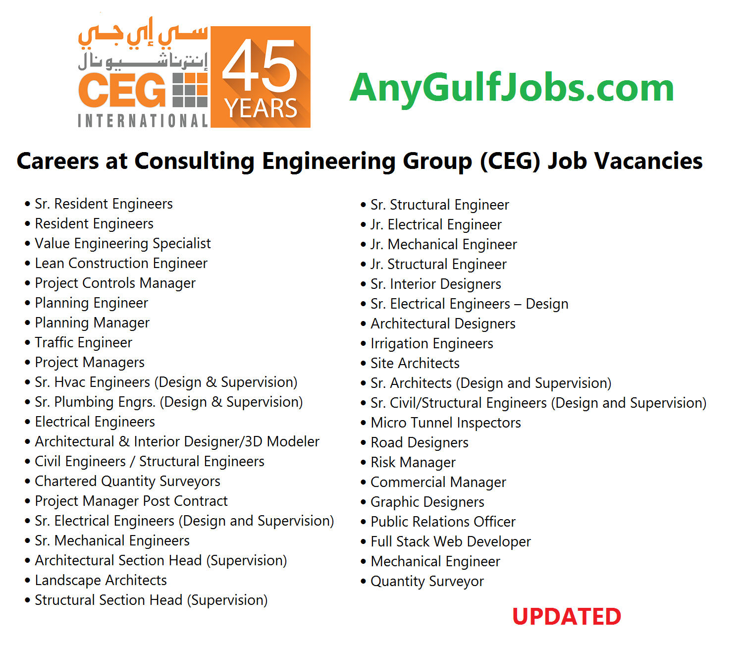 Careers at Consulting Engineering Group (CEG) Job Vacancies