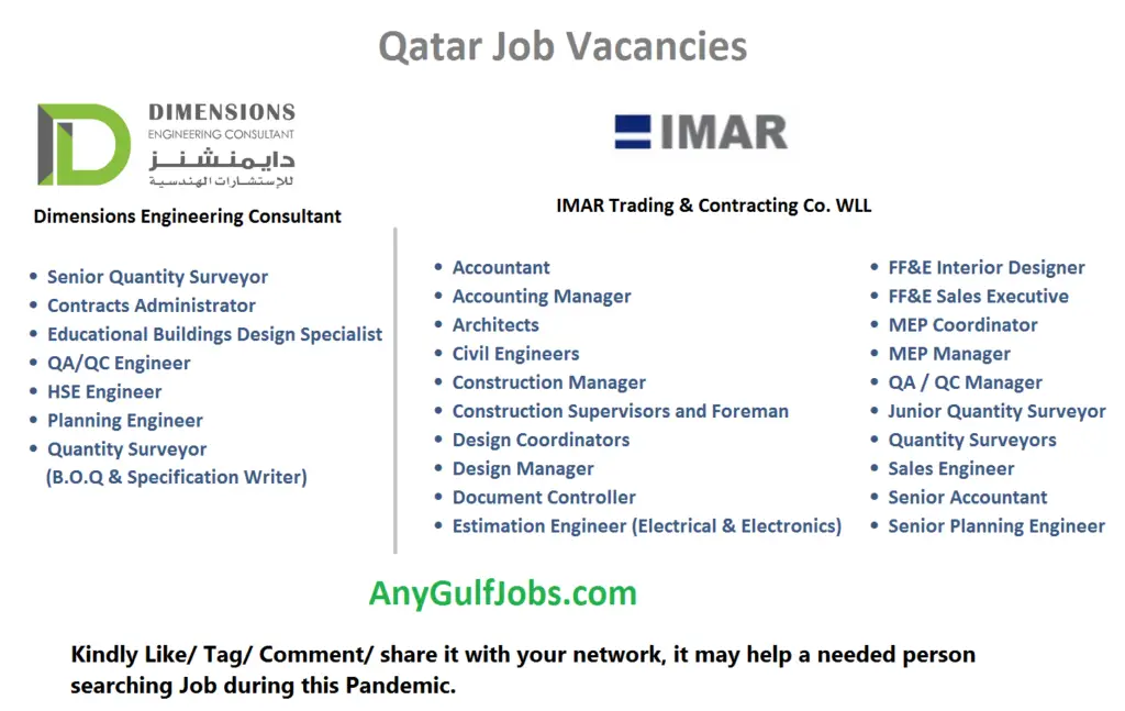 IMAR Trading & Contracting Co. WLL Job Vacancies In Qatar 2024 ...