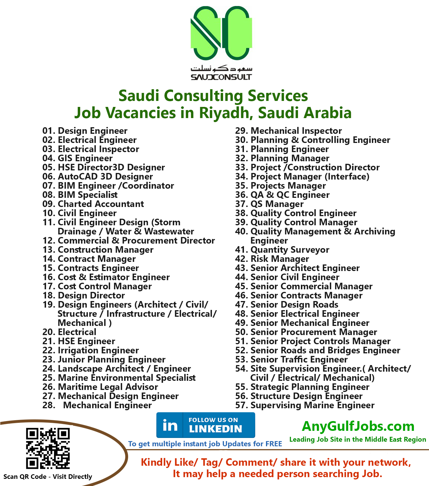 Saudi Consulting Services SAUD CONSULT Job Vacancies in Riyadh, Saudi