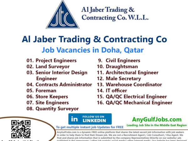 Al Jaber Trading & Contracting Co Job Vacancies in Doha, Qatar