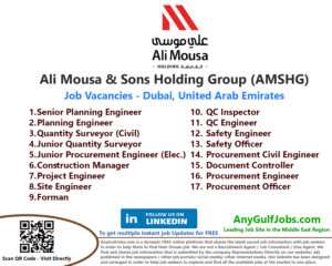 Ali Mousa & Sons Holding Group (AMSHG) Job Vacancies in Dubai, United Arab Emirates