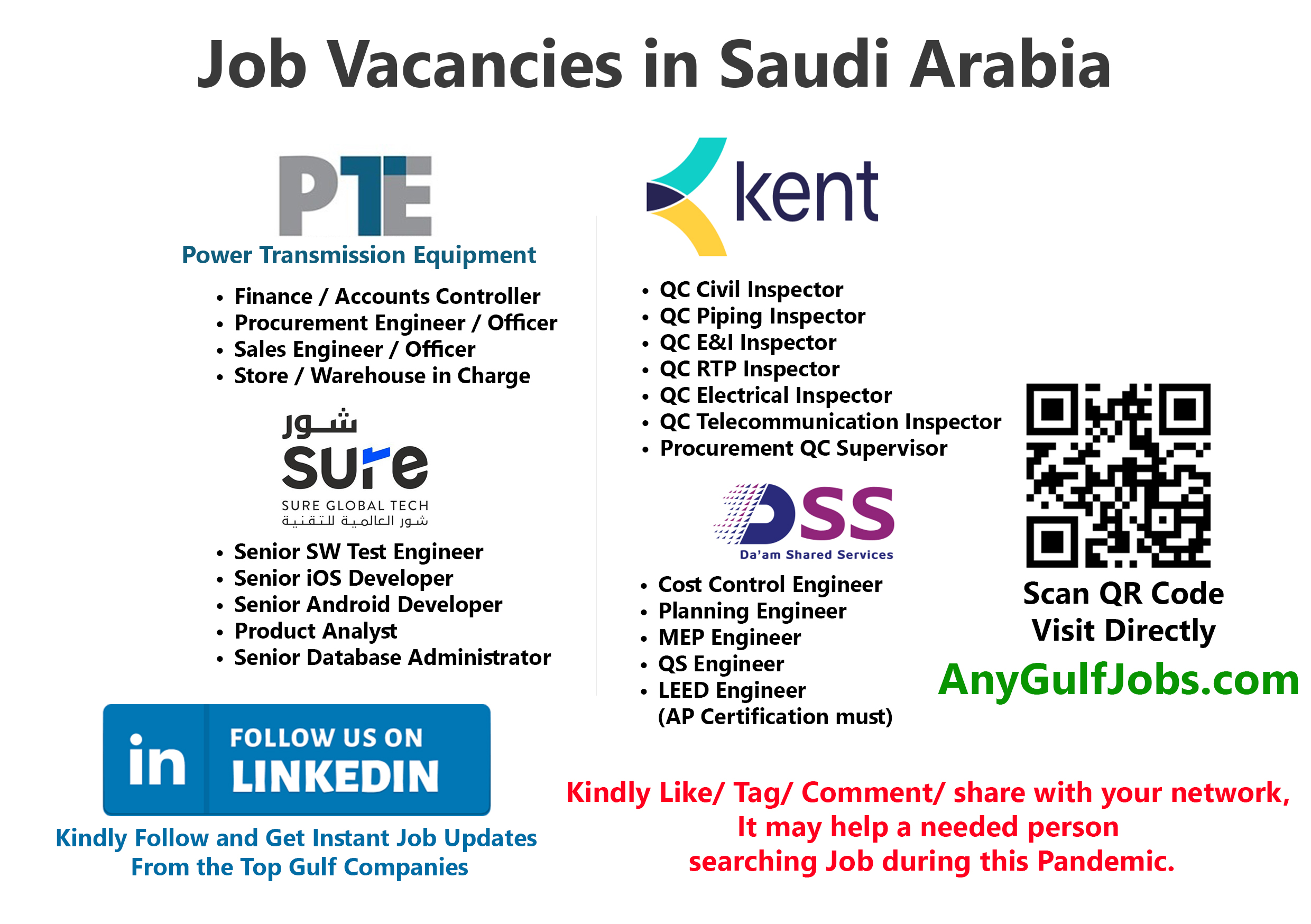 Kent Job Vacancies in Saudi Arabia