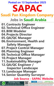 Saudi Pan Kingdom Company (SAPAC) Job Vacancies - Riyadh, Saudi Arabia - KSA