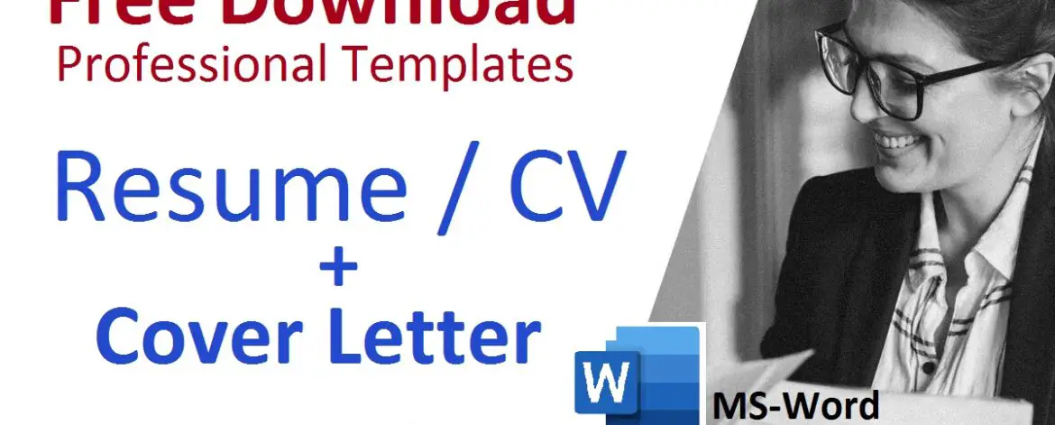 Free Download Professional CV and Cover Letter Templates - Word File (Doc)