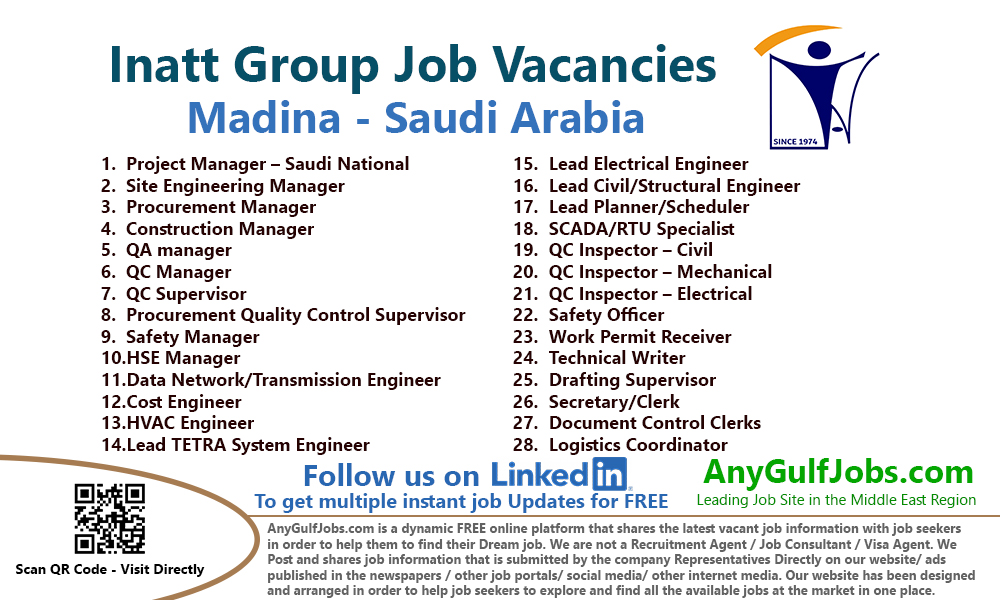 Inatt Group Job Vacancies in Madina, Saudi Arabia