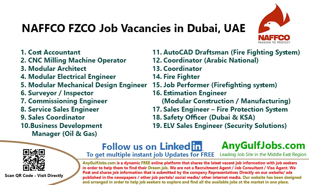NAFFCO FZCO Job Vacancies in Dubai, United Arab Emirates