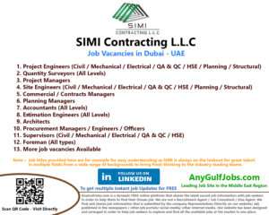 SIMI Contracting L.L.C Job Vacancies in Dubai, United Arab Emirates