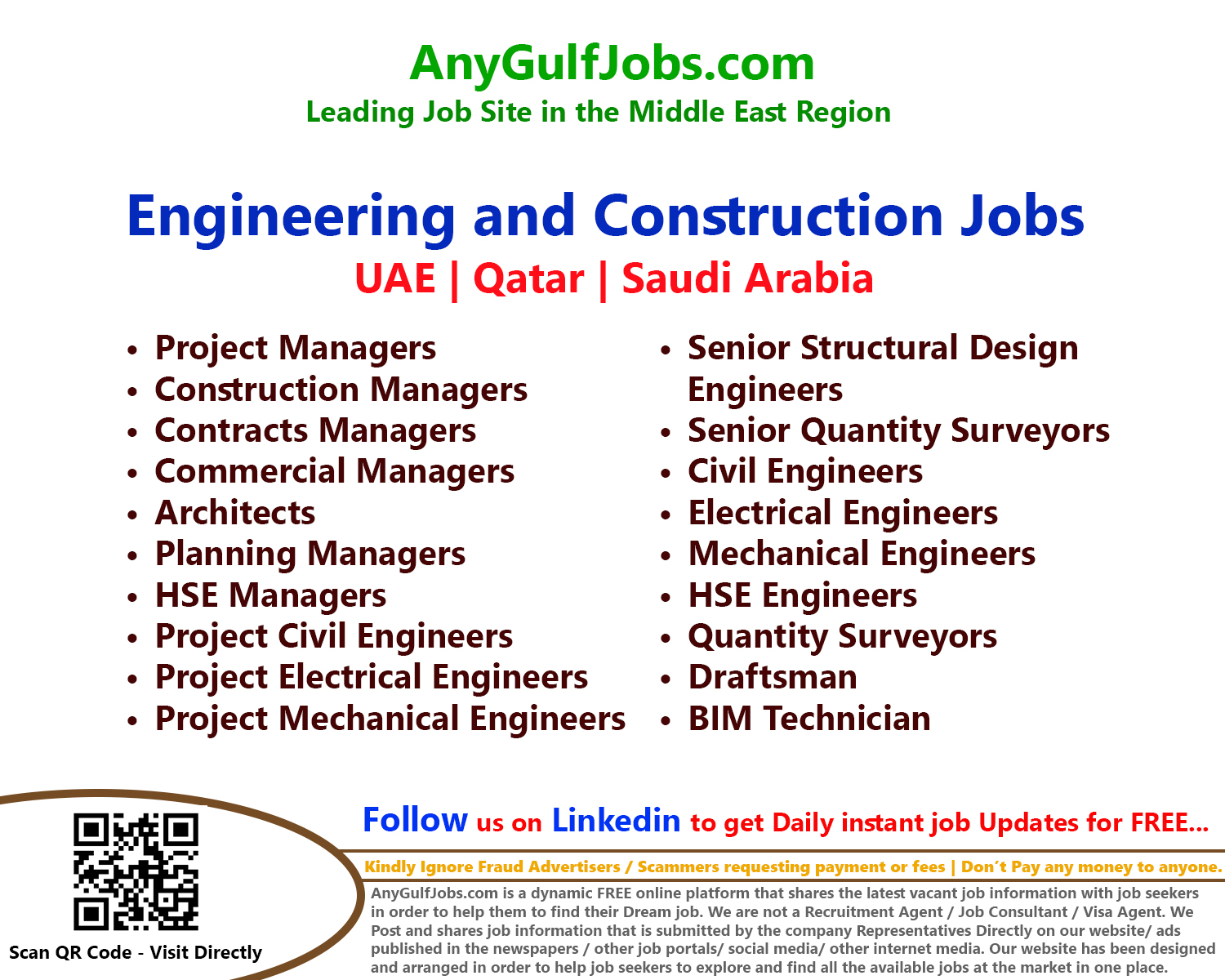 Engineering and Construction Jobs in Dubai - UAE | Doha, Qatar | Saudi Arabia