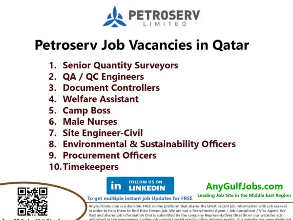 Petroserv Job Vacancies in Qatar