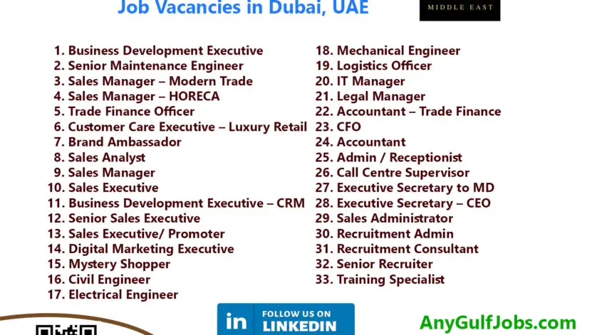 TGC Middle East Job Vacancies in Dubai, UAE