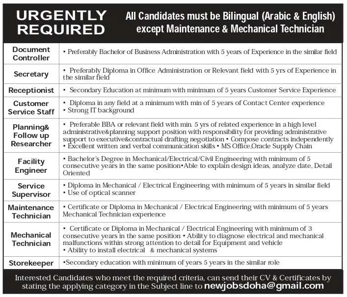 Construction Company Job Vacancies in Qatar 3 Construction Company Job Vacancies in Qatar