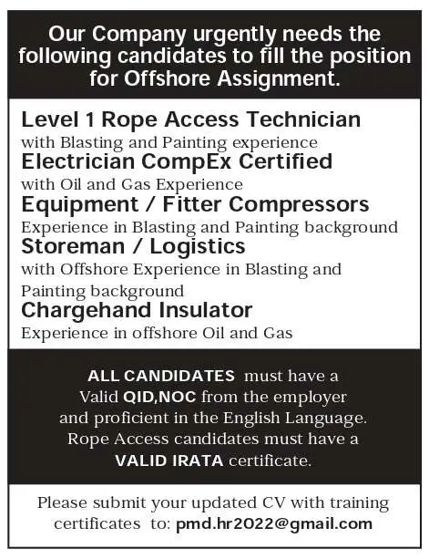Construction Company Job Vacancies in Qatar