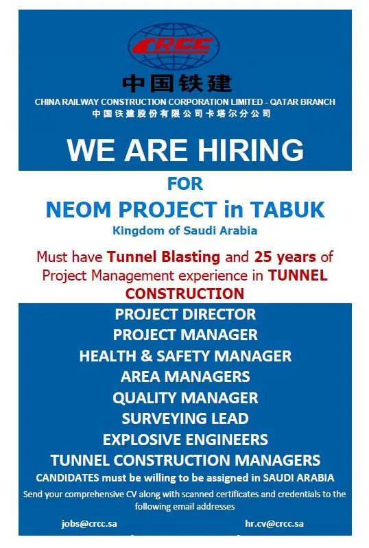 Multiple China Railway Construction Corporation Limited Job Vacancies