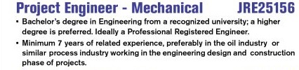Project Engineer - Mechanical