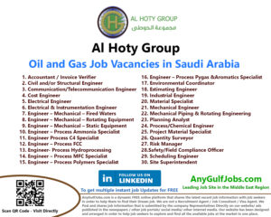 Al Hoty Group Oil and Gas Job Vacancies in Saudi Arabia