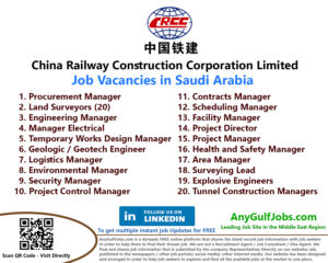 China Railway 18th Bureau Group Job Vacancies in Saudi Arabia