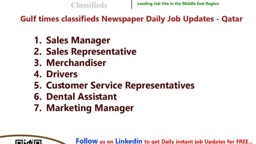 Gulf times classifieds Job Vacancies Qatar - 07 April 2022
