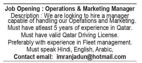 Operations & Marketing Manager