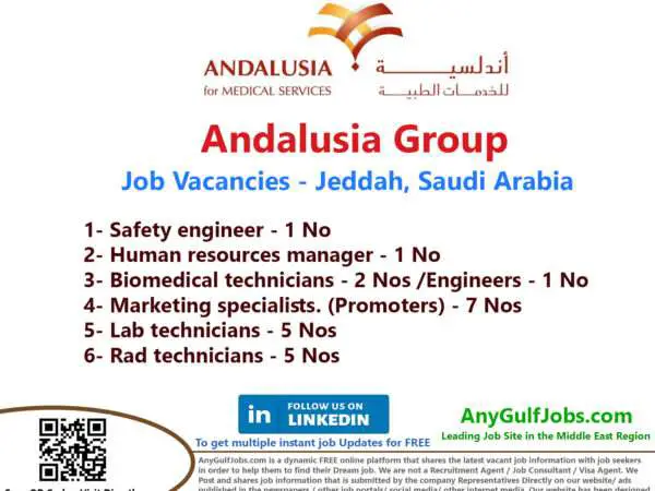 Andalusia Group Job Vacancies - Jeddah, Saudi Arabia 