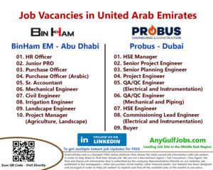 BinHam EM Job Vacancies – Abu Dhabi, UAE