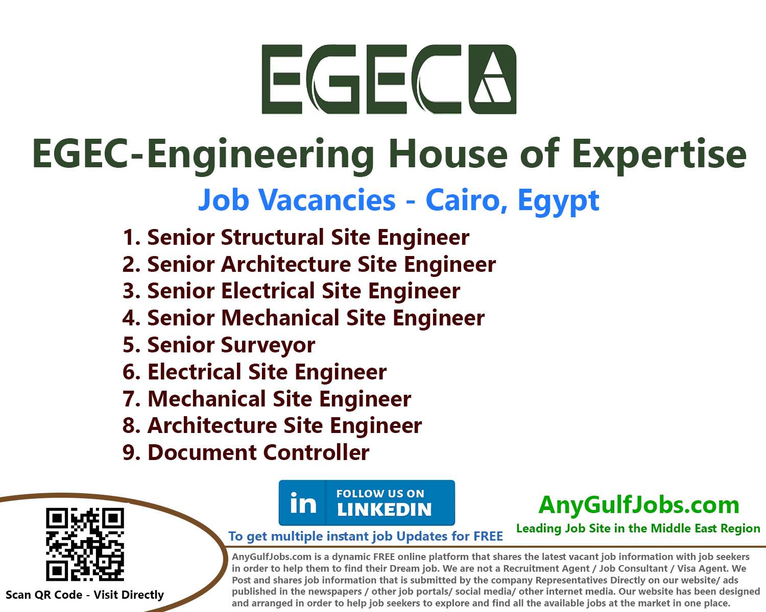EGEC Job Vacancies in Cairo, Egypt