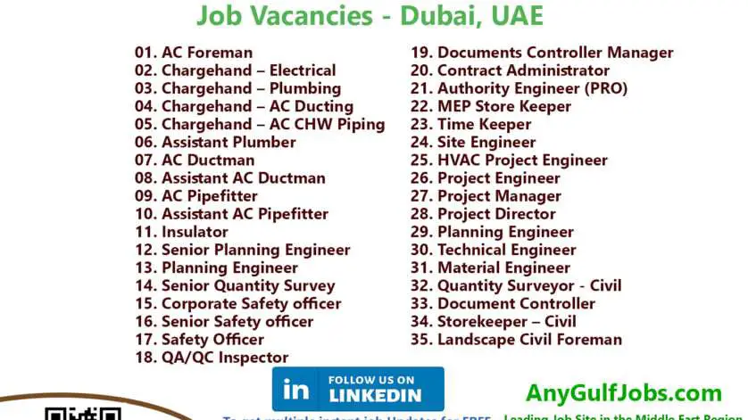 Gardinia Building Contracting Job Vacancies - Dubai, UAE