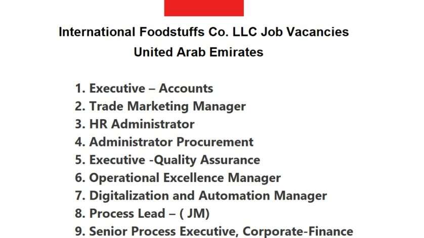 International Foodstuffs Co. LLC Job Vacancies - United Arab Emirates