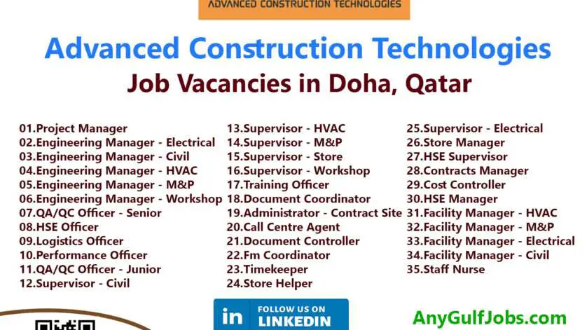 Advanced Construction Technologies Job Vacancies - Doha, Qatar