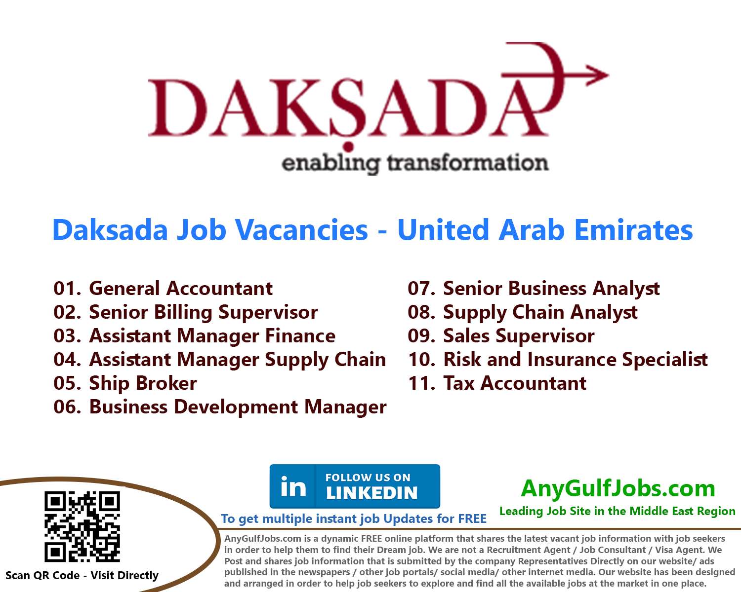 Daksada Job Vacancies - United Arab Emirates