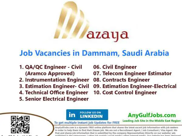 Mazaya Job Vacancies - Dammam- KSA