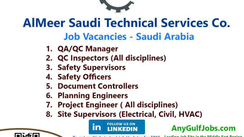 Multiple Job Vacancies  - AlMeer Saudi Technical Services Co. Job Vacancies - Saudi Arabia