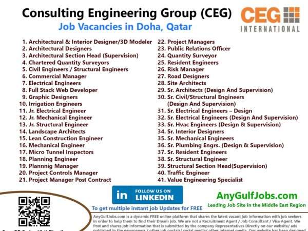 Careers at Consulting Engineering Group (CEG) Job Vacancies