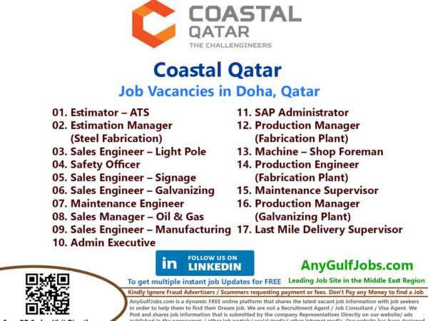 Coastal Qatar Job Vacancies in Doha, Qatar Also We are going to describe to you the ways to get a job in Coastal Qatar Job Vacancies in Doha, Qatar.