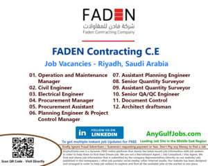 FADEN Contracting C.E Job Vacancies - Riyadh, Saudi Arabia