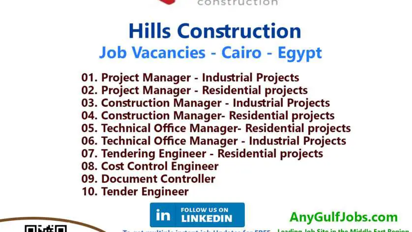 Hills Construction Job Vacancies - Cairo - Egypt