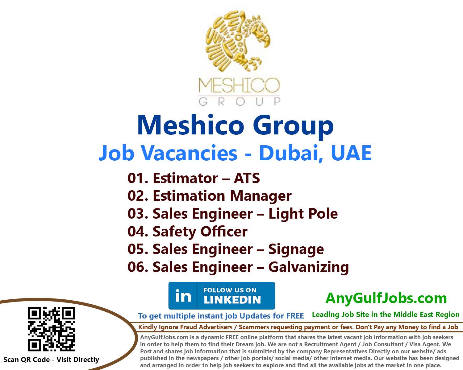 Meshico Group Job Vacancies - Dubai, UAE, And Also We are going to describe to you the ways to get a job in Meshico Group - Dubai, UAE.