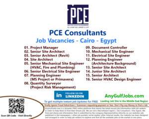 PCE Consultants Job Vacancies - Cairo - Egypt Also We are going to describe to you the ways to get a job in PCE Consultants - Cairo - Egypt