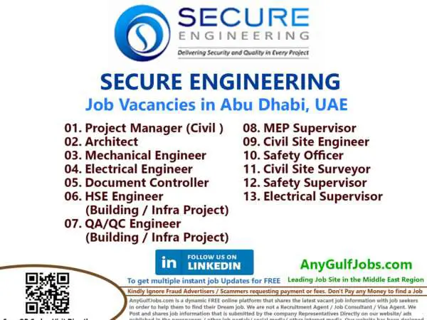 SECURE ENGINEERING Job Vacancies in Abu Dhabi, UAE