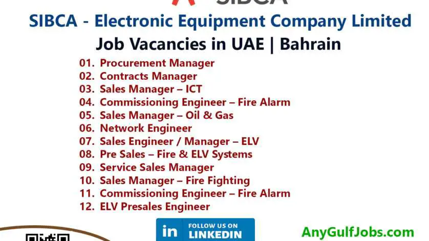 SIBCA - Electronic Equipment Company Limited Job Vacancies in UAE | Bahrain