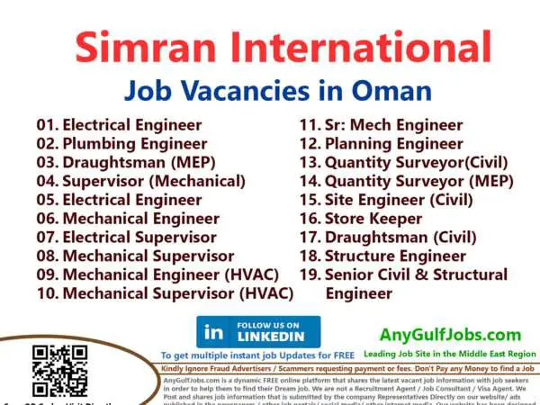 Simran International Job Vacancies in Oman