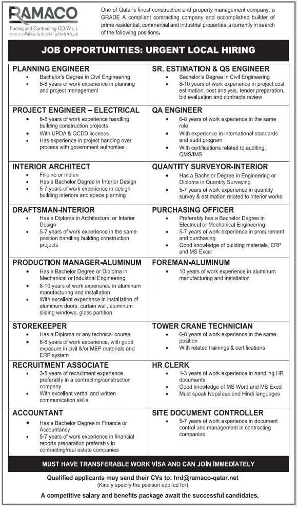 1 9 rotated Gulf Times Classified Jobs - 19 Sep 2022
