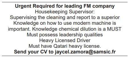 7 8 Gulf Times Classified Jobs - 18 Sep 2022