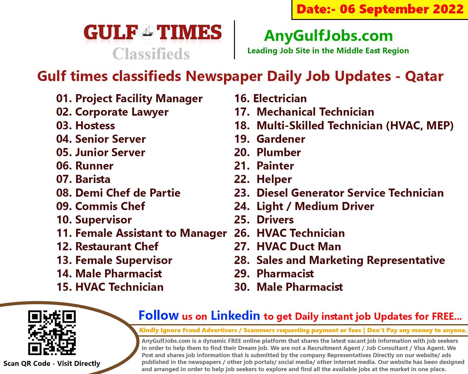 Gulf Times Classified Jobs - Gulf Times Jobs